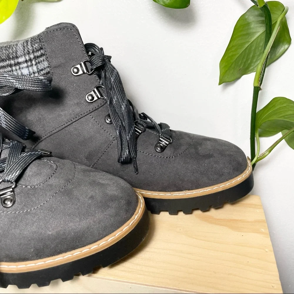 NWT Size 9.5 Sonoma ortholite Eco faux suede combat boots - Picture 3 of 7